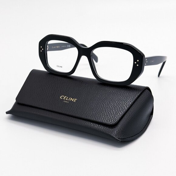 NEW CELINE EYEGLASSES WOMEN BLACK GEOMETRIC EYEWEAR CELINE CL50156I 001 - Picture 3 of 4